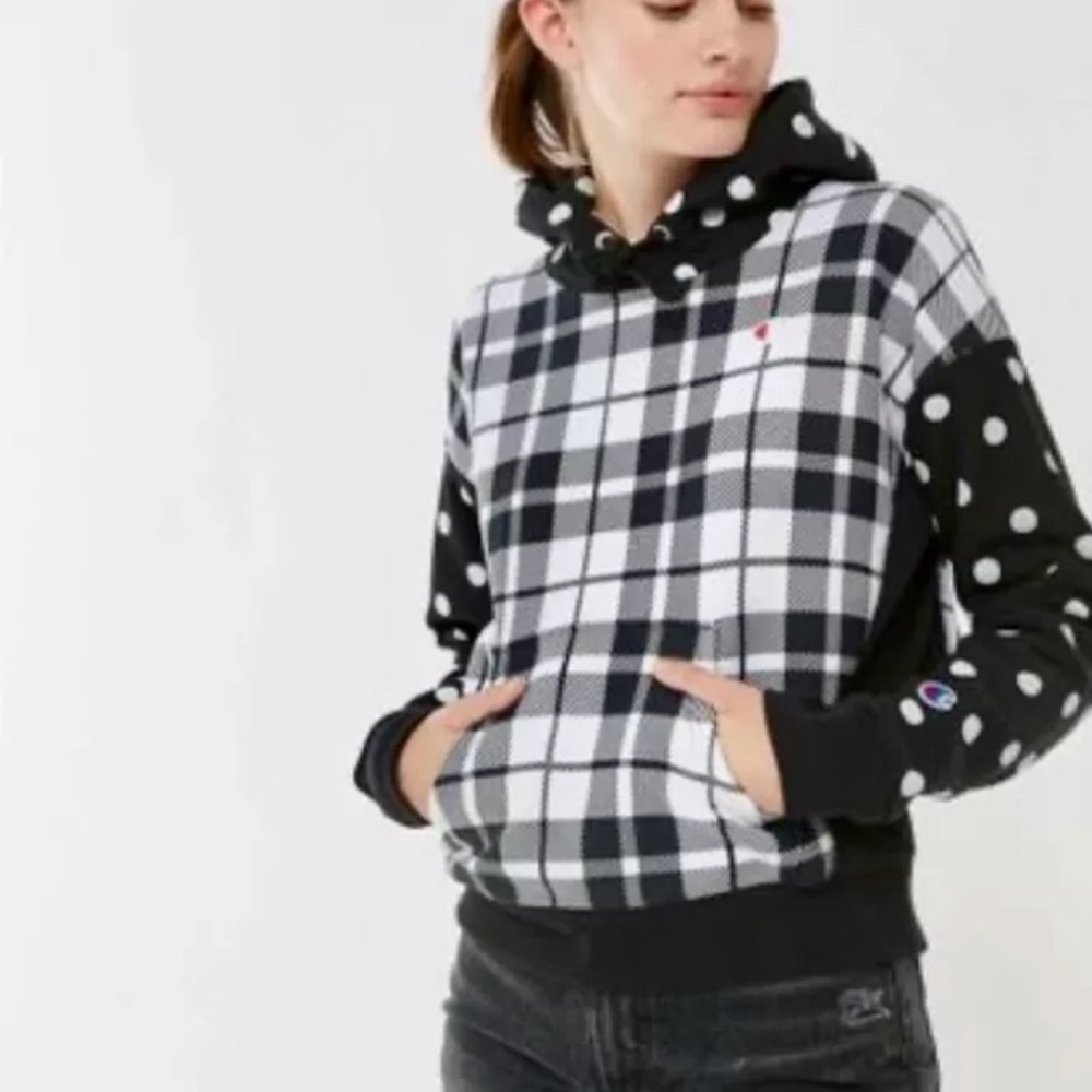 CHAMPION small black and white hoodie sweater